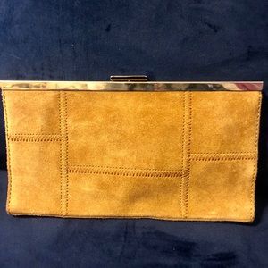 Tan Suede Banana Republic Clutch